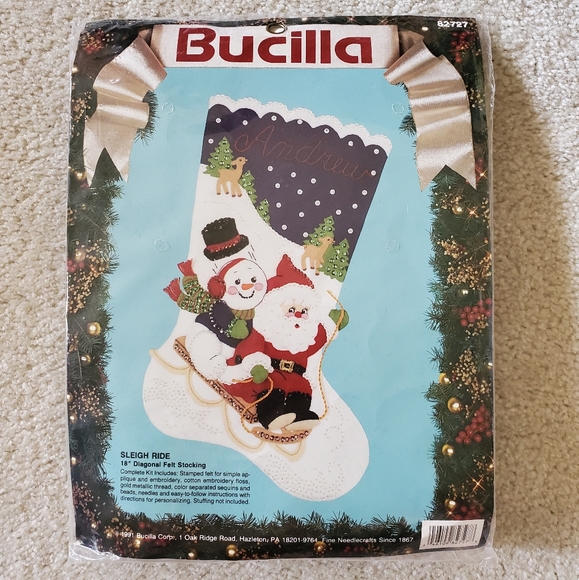 Bucilla Other - NEW Bucilla 18" Felt Stocking Kit: Sleigh Ride, #82727